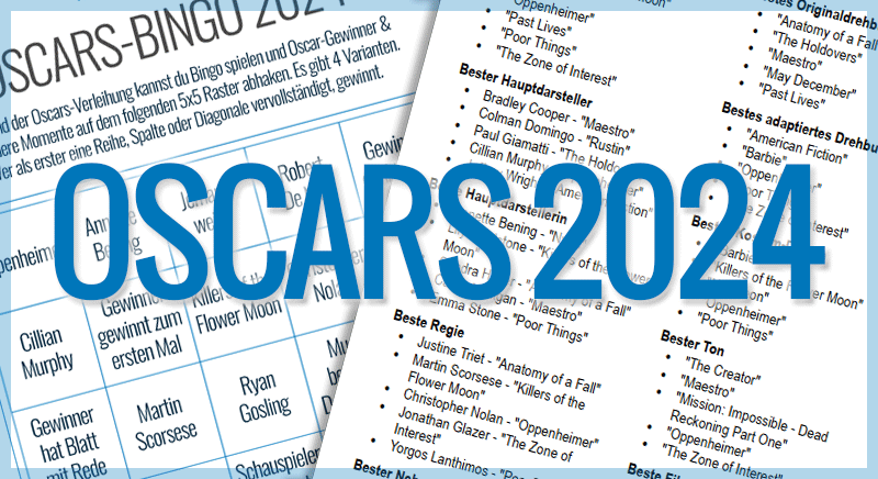 Oscar-Verleihung 2024 - Streamen, Nominierten-Checkliste & Oscars-Bingo